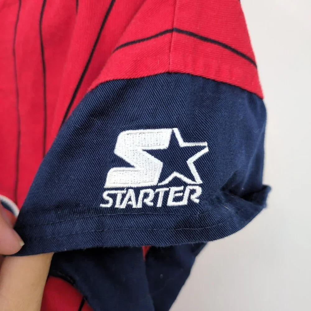 Vintage 90s Starter Houston Astros Red‎ Pinstripe Jersey Size M MLB Genuine - Picture 4 of 9